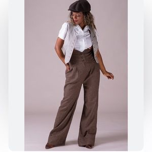 Brown Wide Leg Women Pants